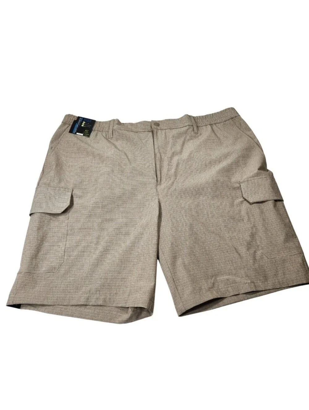 Roundtree & Yorke Mens Size 42 Performance Cargo Shorts Khaki Classic Fit 05